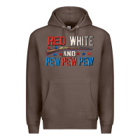 Coffee Red white and pew pew pew Premium Hoodie - CowGirlArtShop