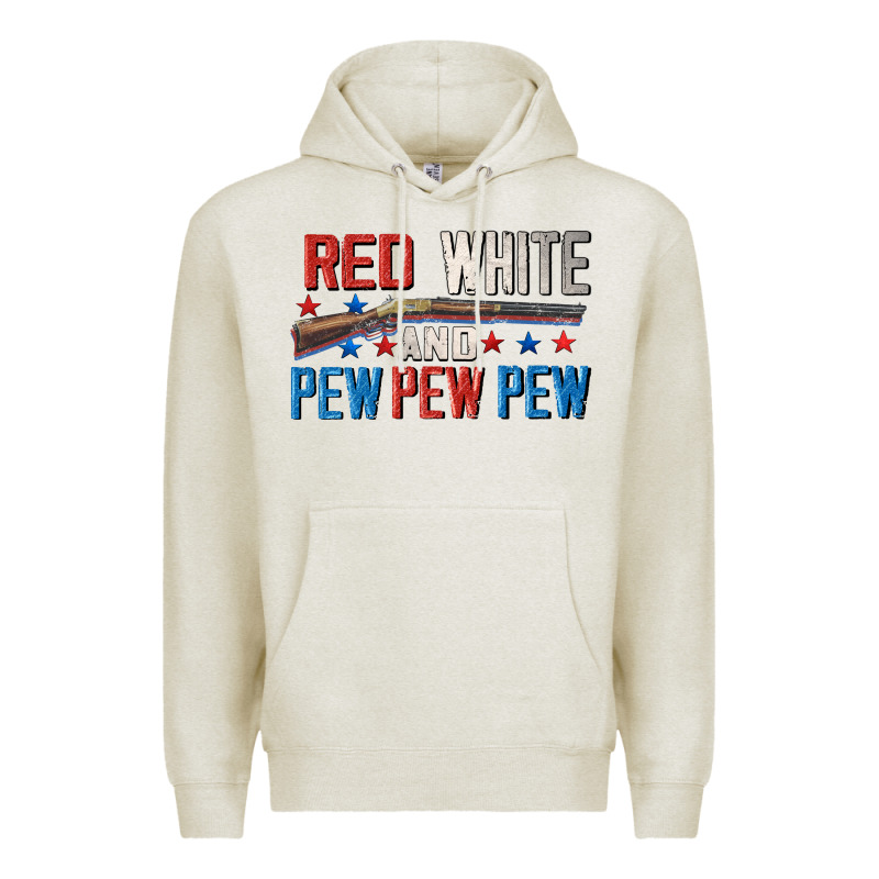 Red White And Pew Pew Pew Premium Hoodie by CowGirlArtShop | Teevron