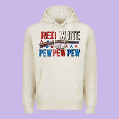 Red White And Pew Pew Pew Premium Hoodie Designed By Cowgirlartshop