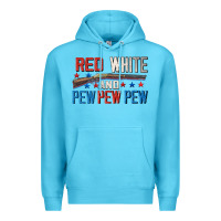 Ocean Blue Red white and pew pew pew Premium Hoodie - CowGirlArtShop