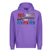 Purple Red white and pew pew pew Premium Hoodie - CowGirlArtShop