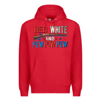 Red Red white and pew pew pew Premium Hoodie - CowGirlArtShop