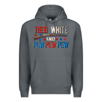 Rock Red white and pew pew pew Premium Hoodie - CowGirlArtShop
