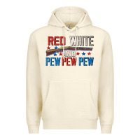 Sandshell Red white and pew pew pew Premium Hoodie - CowGirlArtShop