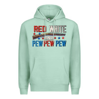 Seafoam Red white and pew pew pew Premium Hoodie - CowGirlArtShop