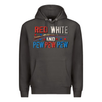 Smoke Red white and pew pew pew Premium Hoodie - CowGirlArtShop