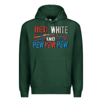 Sports Green Red white and pew pew pew Premium Hoodie - CowGirlArtShop