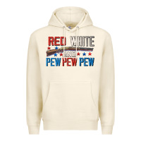Tofu Red white and pew pew pew Premium Hoodie - CowGirlArtShop