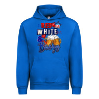Cobalt Red white and boozy 4th of july Urban Hoodie - CowGirlArtShop