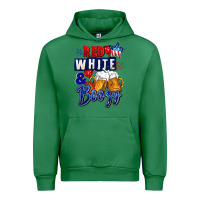 Emerald Red white and boozy 4th of july Urban Hoodie - CowGirlArtShop