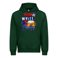 Forest Green Red white and boozy 4th of july Urban Hoodie - CowGirlArtShop