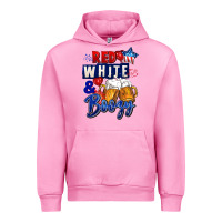 Fuchsia Pink Red white and boozy 4th of july Urban Hoodie - CowGirlArtShop