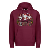 Burgundy merry christmas Premium Hoodie - CowhideDigitalArt