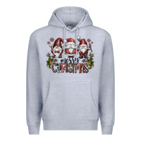 Heather Grey merry christmas Premium Hoodie - CowhideDigitalArt