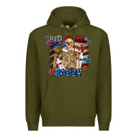 Army Green Red white boozy 4th of july Premium Hoodie - CowGirlArtShop