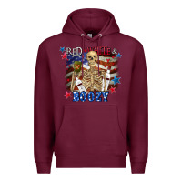 Burgundy Red white boozy 4th of july Premium Hoodie - CowGirlArtShop
