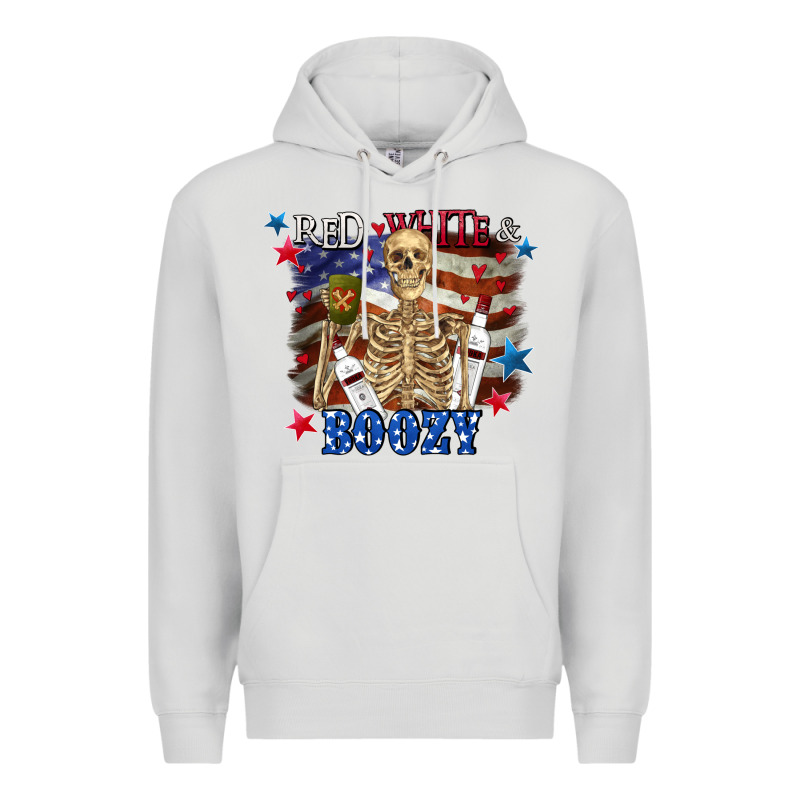Red White Boozy 4th Of July Premium Hoodie by CowGirlArtShop | Teevron