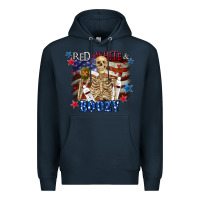 Navy Red white boozy 4th of july Premium Hoodie - CowGirlArtShop