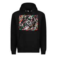 Black cowhide and serape background Premium Hoodie - RanaPortraitStore