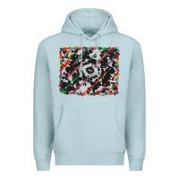 Blue Mist cowhide and serape background Premium Hoodie - RanaPortraitStore