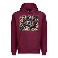 Burgundy cowhide and serape background Premium Hoodie - RanaPortraitStore