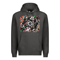 Charcoal Heather cowhide and serape background Premium Hoodie - RanaPortraitStore