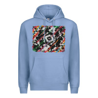 Colony Blue cowhide and serape background Premium Hoodie - RanaPortraitStore