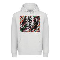 Dove Grey cowhide and serape background Premium Hoodie - RanaPortraitStore