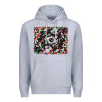 Heather Grey cowhide and serape background Premium Hoodie - RanaPortraitStore