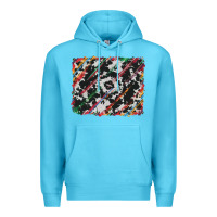 Ocean Blue cowhide and serape background Premium Hoodie - RanaPortraitStore