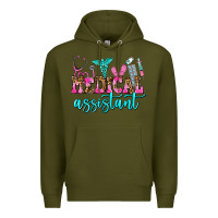 Army Green medical assistant Premium Hoodie - AdoDesignShop