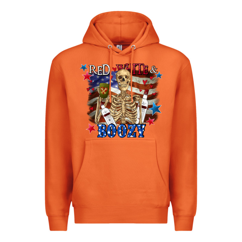 Red White Boozy 4th Of July Premium Hoodie by CowGirlArtShop | Teevron