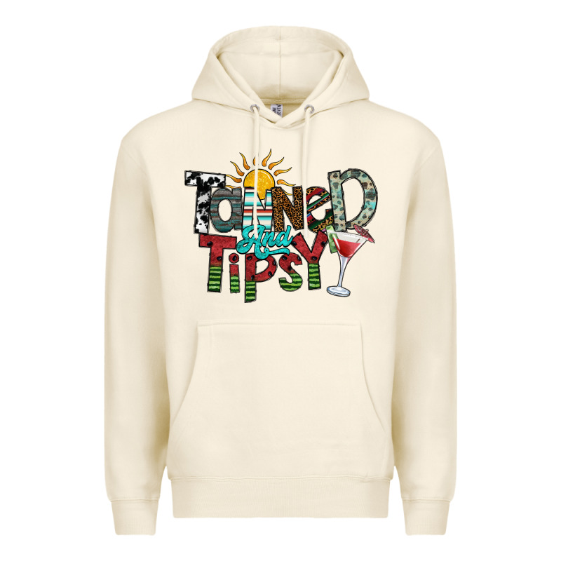 Tanned And Tipsy Premium Hoodie by SublimationCraftShop | Teevron