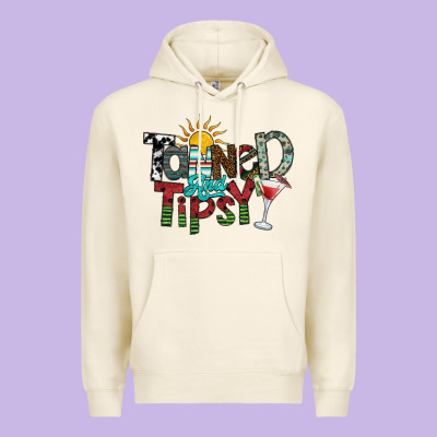 Tanned And Tipsy Premium Hoodie Designed By Sublimationcraftshop