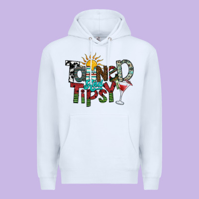 Tanned And Tipsy Premium Hoodie Designed By Sublimationcraftshop