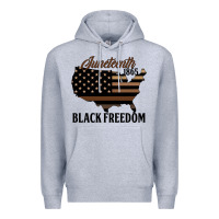Heather Grey juneteenth 1865 black freedom Premium Hoodie - HRA Design Shop
