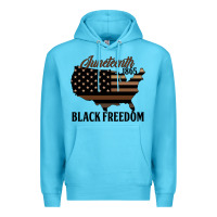 Ocean Blue juneteenth 1865 black freedom Premium Hoodie - HRA Design Shop