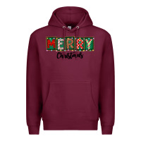 Burgundy Merry Christmas Premium Hoodie - CowhideDigitalArt
