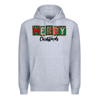 Heather Grey Merry Christmas Premium Hoodie - CowhideDigitalArt