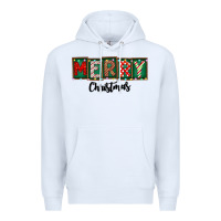 White Merry Christmas Premium Hoodie - CowhideDigitalArt