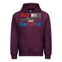Mauve Wine Red white and pew pew pew Urban Hoodie - CowGirlArtShop