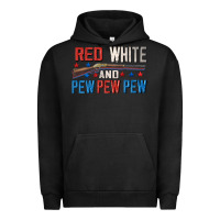 Pigment Black Red white and pew pew pew Urban Hoodie - CowGirlArtShop