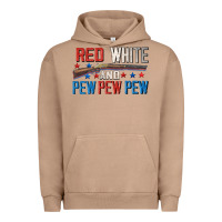 Pigment Burro Red white and pew pew pew Urban Hoodie - CowGirlArtShop