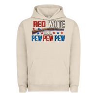 Pigment French Oak Red white and pew pew pew Urban Hoodie - CowGirlArtShop