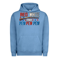 Pigment Pebble Blue Red white and pew pew pew Urban Hoodie - CowGirlArtShop