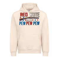 Sandshell Red white and pew pew pew Urban Hoodie - CowGirlArtShop