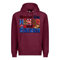Burgundy Memorial day honor and remember Premium Hoodie - Neo Western