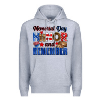 Heather Grey Memorial day honor and remember Premium Hoodie - Neo Western