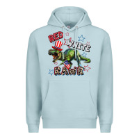 Blue Mist Red white rawr 4th of July Premium Hoodie - CowGirlArtShop