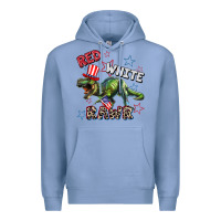 Colony Blue Red white rawr 4th of July Premium Hoodie - CowGirlArtShop
